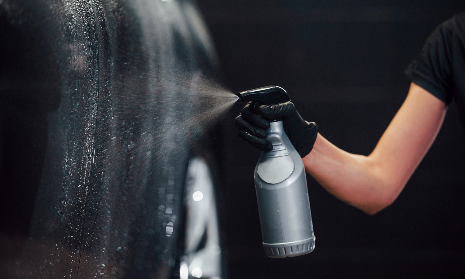 Car Washing Through Spray