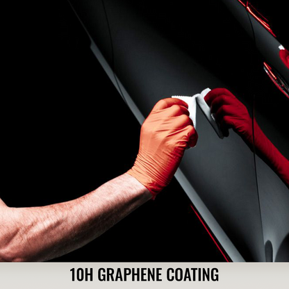 10H graphene coating applied to car surface for enhanced hardness and protection