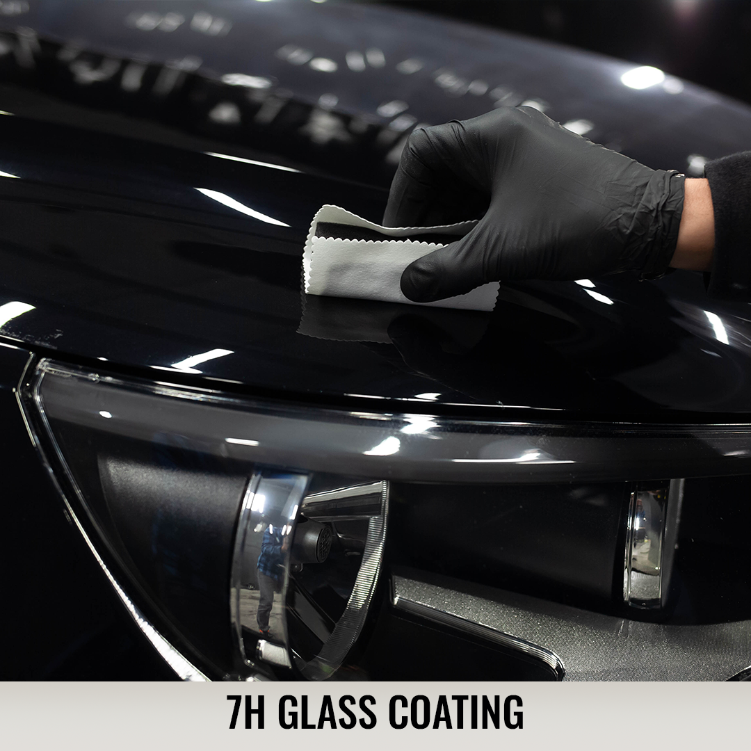 7H glass coating applied to vehicle for superior scratch resistance and durability